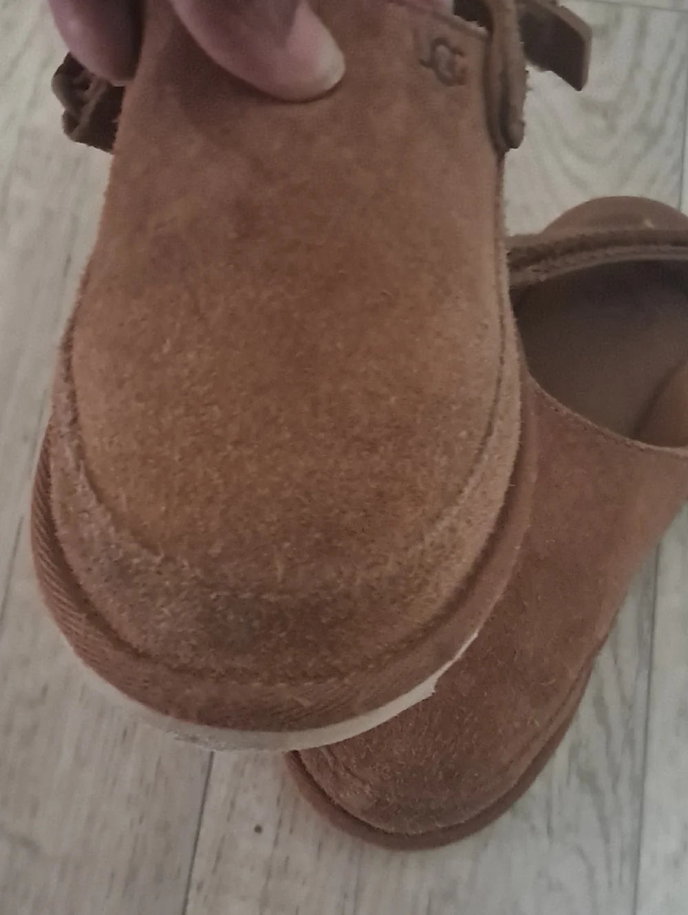 UGG Kids Goldenstar Clogs versatile Soft Suede Leather Adjustable Straps Mules
